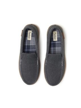 Dearfoams Charcoal Men's Slip-On Moccasin Slippers